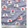 thumbnail image 1 of Soimoi Modal Satin Fabric Gift Box,Car & Santa Christmas Print Fabric by Yard 42 Inch Wide, 1 of 3