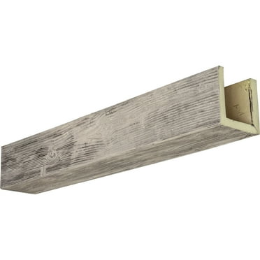 4"W x 12"H x 10'L 3-Sided (U-beam) Sandblasted Endurathane Faux Wood Ceiling Beam, Burnished Pine