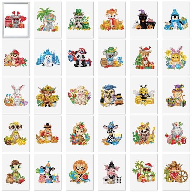 Kit de Arte con Diamantes Xuhal Animales para el Día de San Valentín 30 Piezas