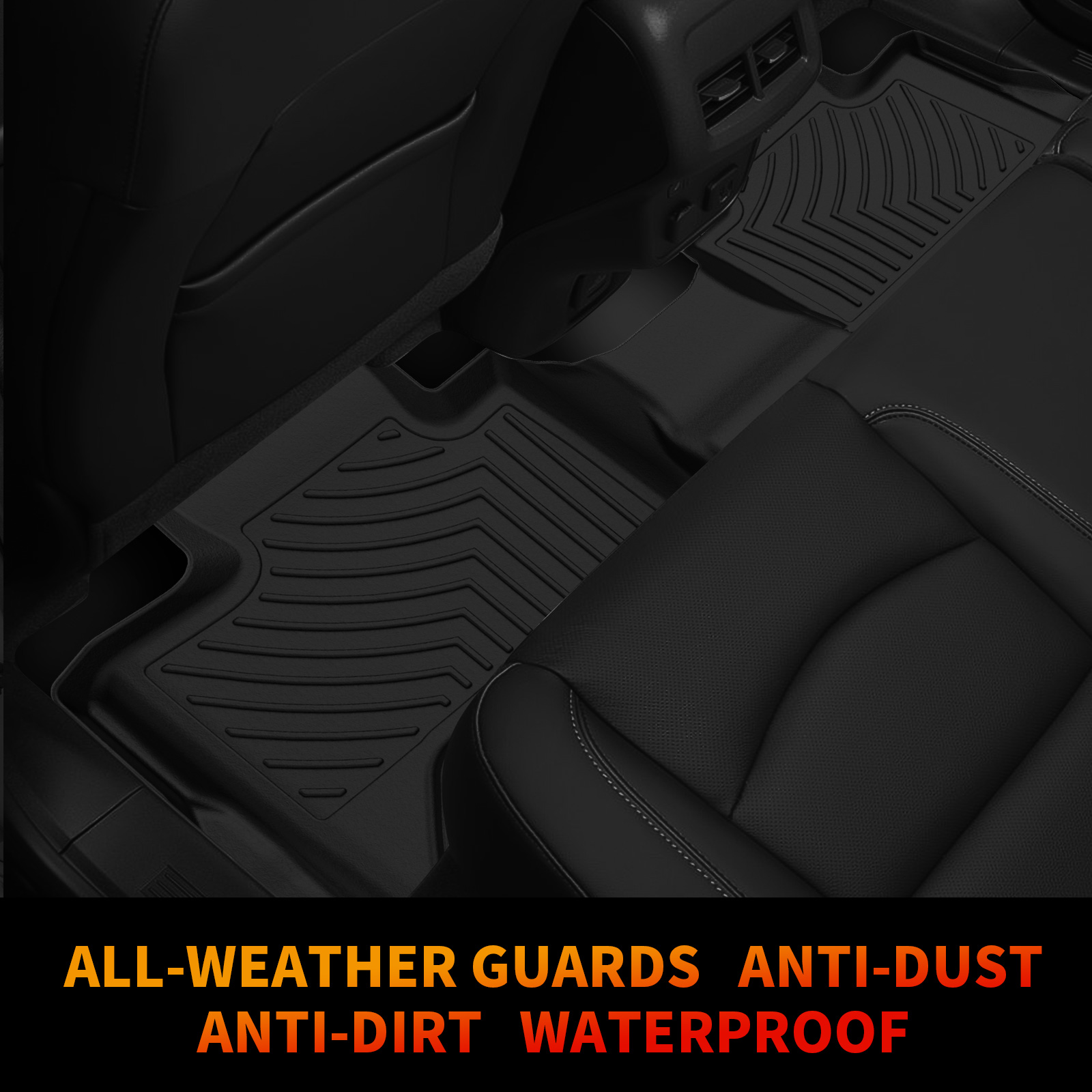 RVNI Floor Mats Liner Set 3D TPE For 2022 2023 2024 Toyota Tundra Double Cab 2 Row