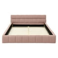 thumbnail image 4 of Queen Size Upholstered Bed Frame,No Box Spring Needed, Sturdy Solid Wood Platform Bed with Thick Chenille Fabric & Headboard , Easy Assembly, Modern Bedroom Upgrade, Durable Design, Pink, 4 of 7