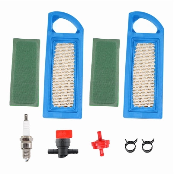 2set Replace 698083 Air Filter Kit for John Deere GY20573 L100 LA105 LA110 L107 Engine, 697153 794422 Shut off Valve Spark Plug Mower
