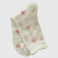 thumbnail image 3 of Women's Sheer Floral Embroidered Ankle Socks with Ruffle Cuff 6Pk - White, 3 of 3