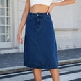 thumbnail image 5 of Ruimatai Women's Denim Maxi Skirt High Waist Washed Casual Loose Pocket Long Skirt for Spring Summer Fashion Comfortable Stretchy Lightweight, 5 of 7