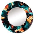 thumbnail image 2 of Designart "Feathered Tribal Paisley IV" Abstract Rund Mirror For Wall Decor - Large Green Round Printed Mirror -Modern Round Living Room Mirror - 29" x 29", 2 of 6