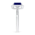 thumbnail image 3 of Angara Natural 1.05 Ct. Blue Sapphire with Diamond Halo Ring in 14K White Gold for Women (Ring Size: 3.5), 3 of 9