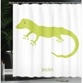 thumbnail image 3 of Ambesonne Savannah Shower Curtain, Australian Lizard Gecko, 69"Wx75"L, Pistachio Green and White, 3 of 4