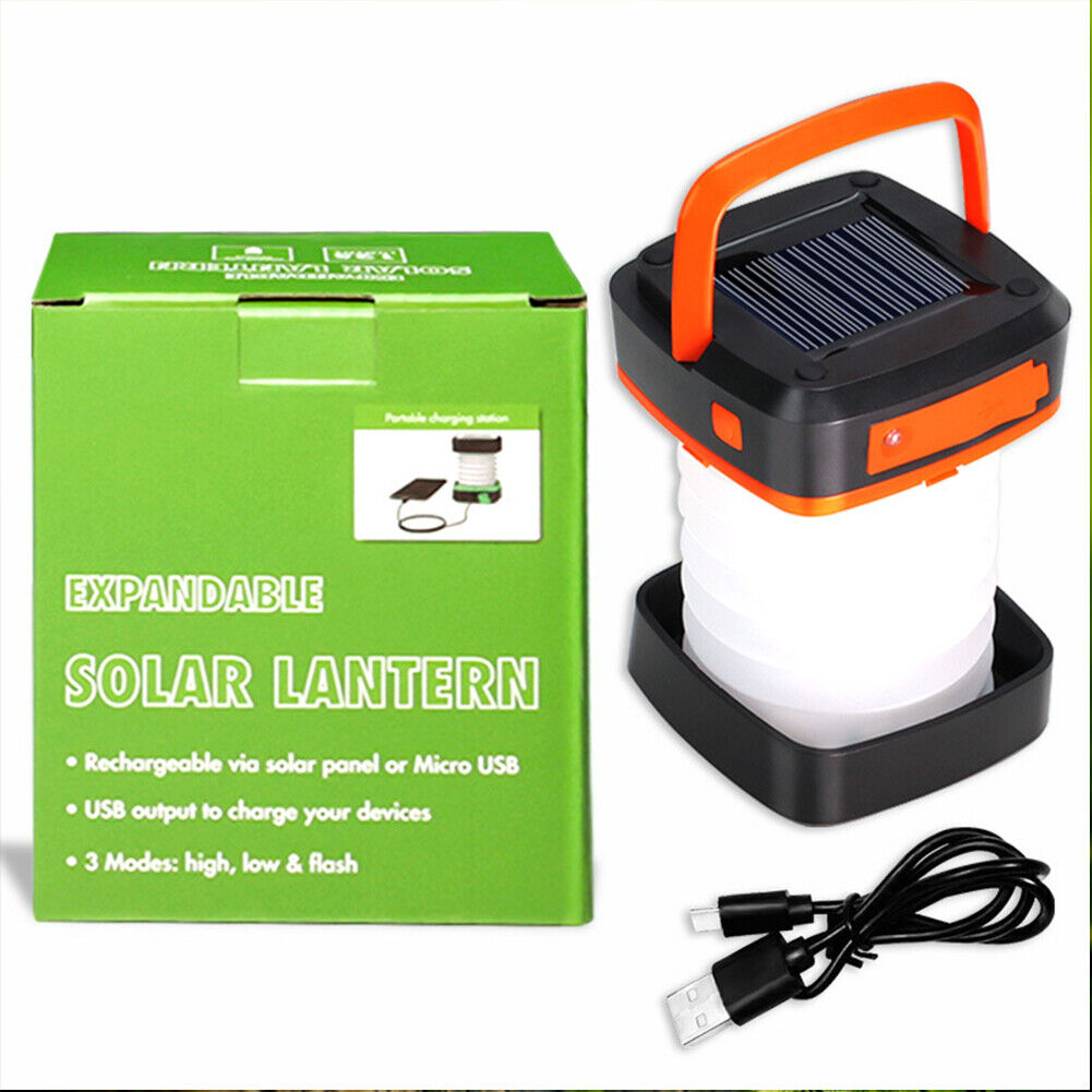 RIGWIG Solar USB Rechargeable LED Flashlight – Camping Outdoor Torch Lantern – Red – 4 Modes