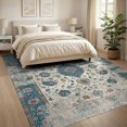 thumbnail image 3 of ODIKA 8'x10' Washable Area Rug Livingroom Vintage Boho Ornate Center Motif Large Distressed for Living Room, Under Sectional, Family , Durable, Non-Slip, 3 of 7