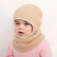 thumbnail image 4 of CAICJ98 Baby Scarf Hat Unisex Infant Toddler Kids Beanie Hats with Neck Warmer Windproof Hooded Hat for Boys Girls 1-6 Years,Beige, 4 of 5