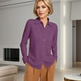 thumbnail image 2 of BYHONG Long Sleeve Shirts for Women Casual Button Down Plaid Shirts M, 2 of 4