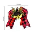 thumbnail image 2 of BinKFF 6 Pcs Christmas Bows with Pine Cones Pine Needles Xmas Buffalo Plaid Bows Black White Plaid Ribbon Christmas Tree Wreath Decoration for Xmas Parties Indoor Outdoor DIY Decor, 2 of 3