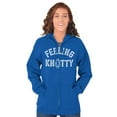 thumbnail image 4 of Feeling Knotty Naughty Rope Humor Unisex Fleece Graphic Zip Up Hoodie Brisco Brands 4X, 4 of 5