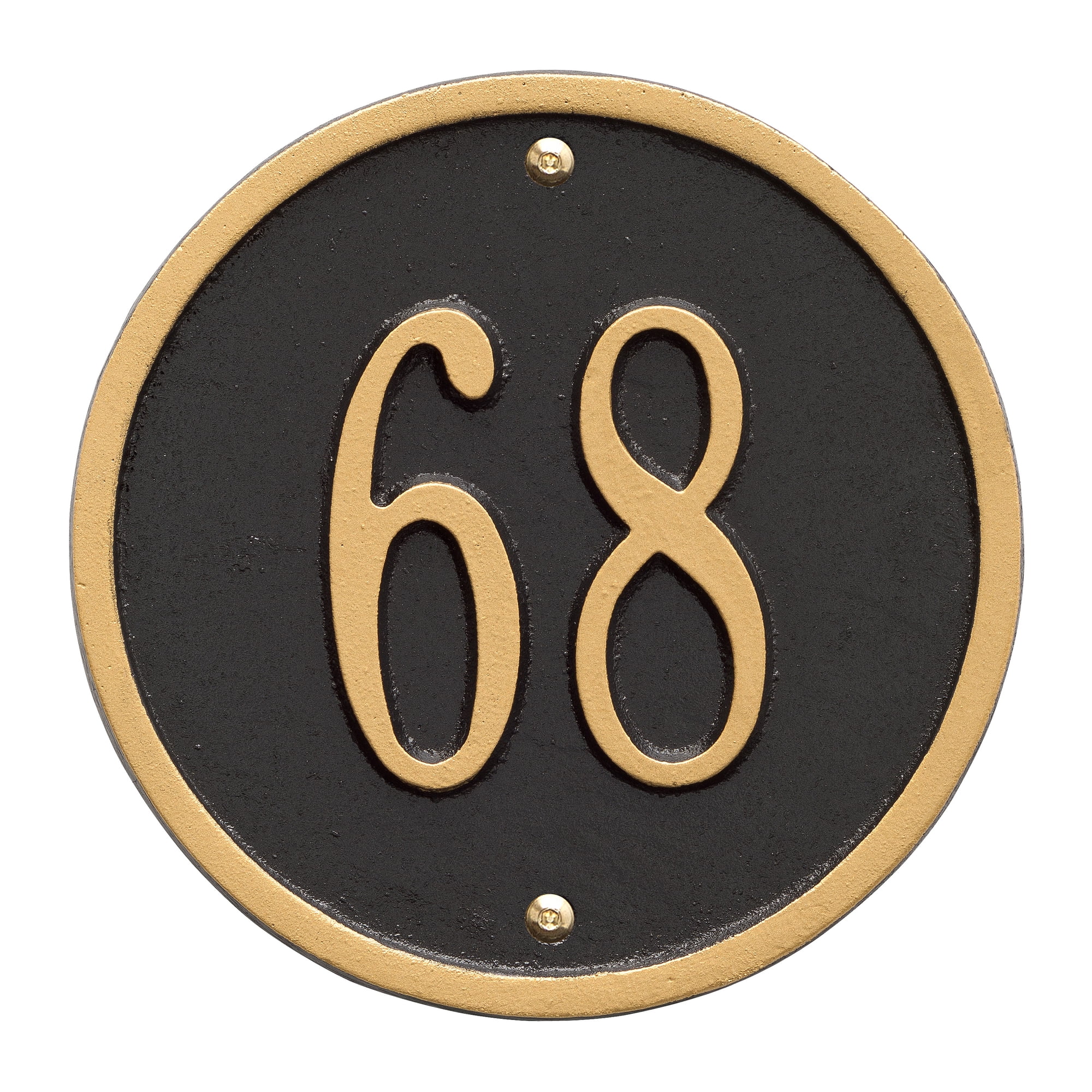 Personalized Whitehall Products 6-Inch One-Line Round Address Plaque in Black Gold by Whitehall