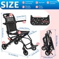 thumbnail image 3 of solautey Wheelchair, Aluminum Alloy Ultra-Lightweight Transport Chair for Adults, Foldable Cabin Wheelchair with Flip-Back Desk-Length Armrest, 15.75-Inch Wide Seat, 286lbs Load, 3 of 9