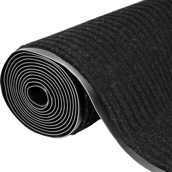 WANLISELL Non Slip Commercial Grade Door Floor Mat, 3 x 10 ft Step Entrance Rubber Doormat for Indoor or Outdoor, Black