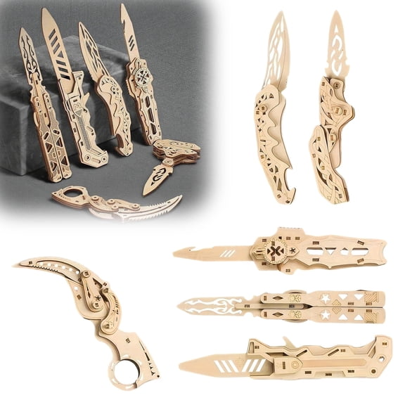 3D Wooden Puzzles for Adults，Handmade Wooden Puzzles Knife Kit，Easy to Assemble, for Gifting, Display and Collection（6PCS）