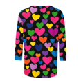 thumbnail image 6 of Jsaierl Valentines Day Shirts Women Sweet Love Heart Graphic Tees Casual 3/4 Sleeve Blouse Round Neck Dressy Casual T-shirt Tops Womens Fashion, 6 of 6