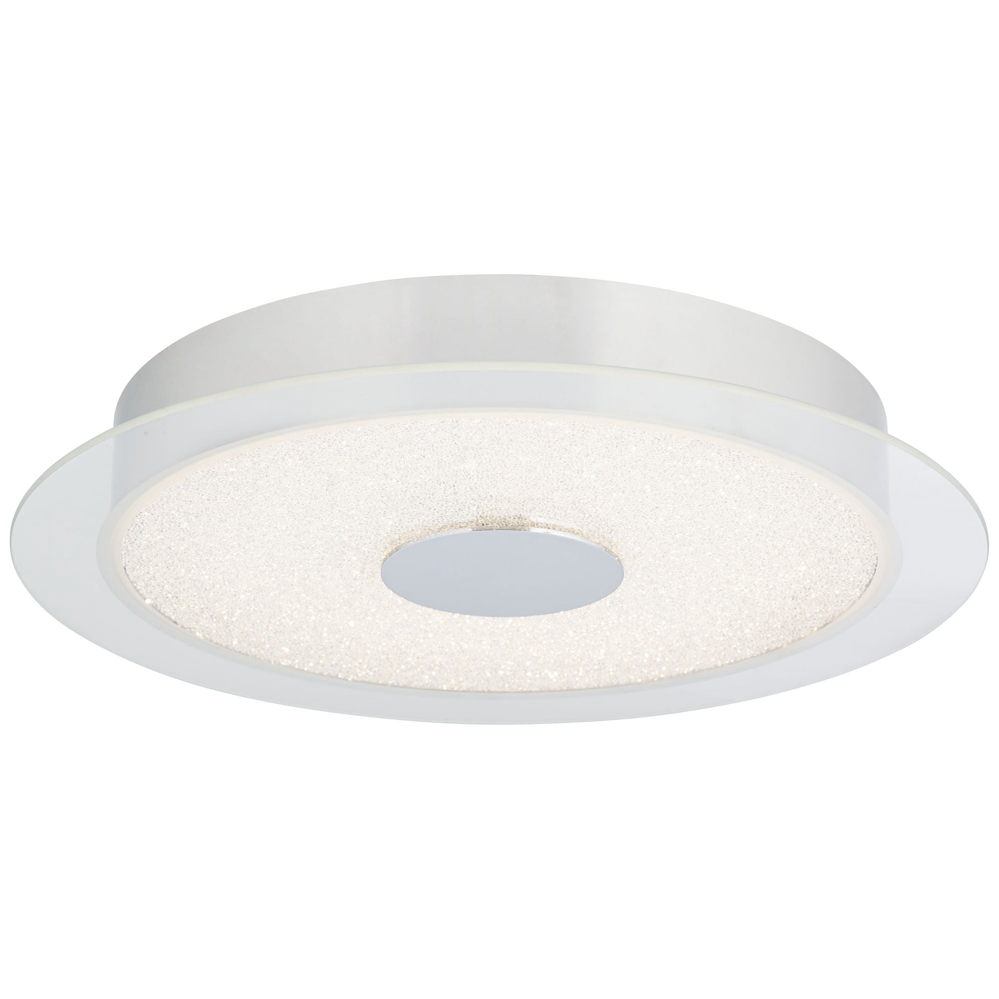 Possini Euro Design Modern Ceiling Light Flush Mount Fixture LED Chrome 16" Wide Crystal Sand Bedroom Kitchen Living Room Bathroom