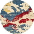 thumbnail image 1 of Ahgly Company Machine Washable Indoor Round Abstract Purple Area Rugs, 8' Round, 1 of 7