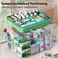 thumbnail image 2 of Multi-Layered Transparent Plastic Medicine Organizer Box with Secure Lockable Buckle & Hidden Handle - Spacious Storage for Home, Car, Camping & Office Use (Available in Transparent, Blue, White,, 2 of 6