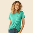 thumbnail image 4 of Dalix Heartly Ghost Embroidered Soft Cotton Short Sleeve T Shirt Womens in Teal M Medium, 4 of 5
