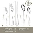 thumbnail image 3 of 30-Piece Silverware Set, Stainless Steel Flatware Set for 6, Tableware Cutlery Set, Utensil Sets for Home Restaurant, Mirror Finish, Dishwasher Safe, 3 of 10