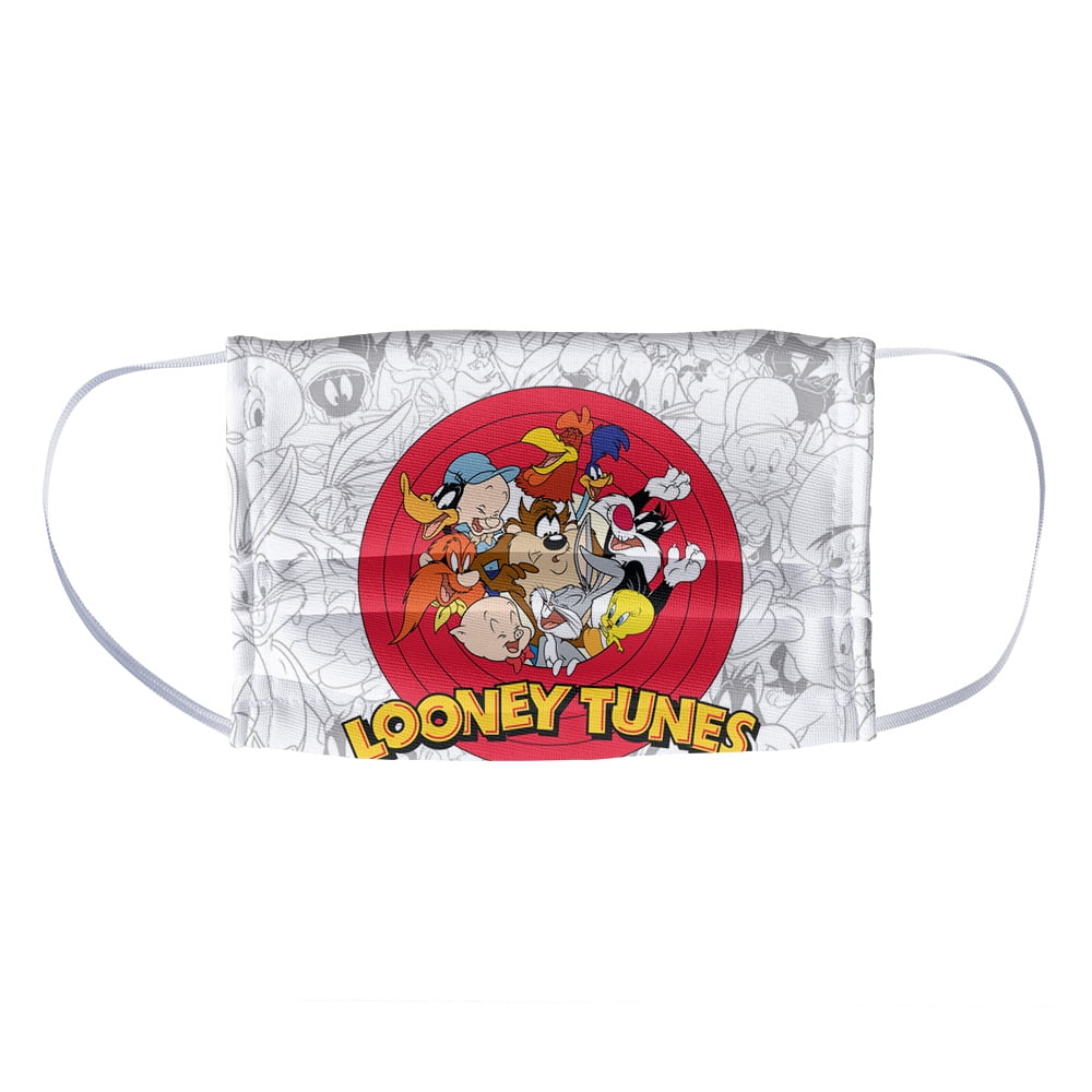 Looney Tunes Logo and Pattern 1-Ply Reusable Face Mask Covering, Kids