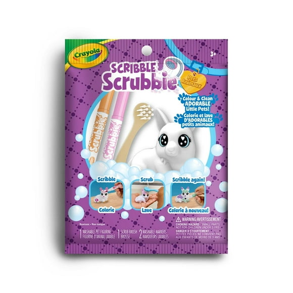 Scribble Scrubbie Pets - 1 ct Bag, Colourful pets