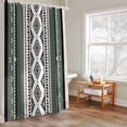 thumbnail image 4 of Abstract Stripes Shower Curtain, Green Beige Aztec Native Tribal Stripes Geometric Waterproof Shower Curtain Set with 12 Hooks Lightweight Bath Curtains Fabric Bathroom Decor 36x72 Inches, 4 of 9