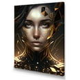 thumbnail image 2 of DESIGN ART Designart "Gold Crystal Female Portrait I" Modern Woman Canvas Wall Art 16 in. wide x 32 in. high, 2 of 5