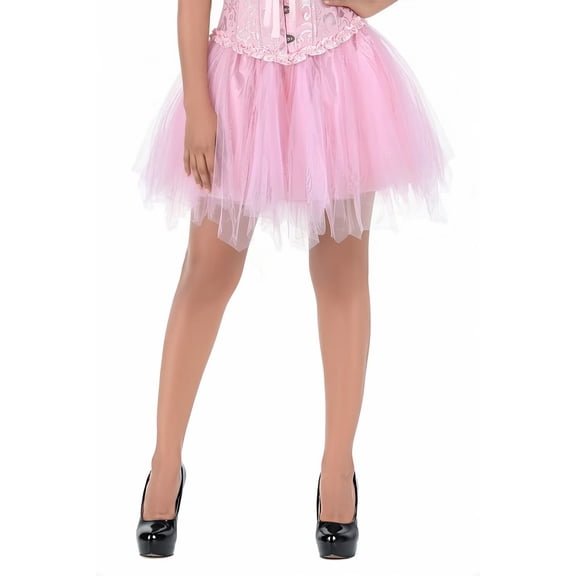 Grebrafan Women Gothic Classic Short Tutu Skirt Pink 5XL