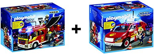 playmobil 5363 city action fire engine with lights and sound