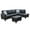 Black-R, variant on Hommoo Faux Leather 3-Piece Couch Living Room Sofa Set, L Shaped Couch for Small Space, Black(Without Ottoman)