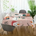 thumbnail image 3 of Yayeee Tablecloths 60" x 60" Rectangle Wrinkle Resistant Party Table Cover, Christmas Snowman, 3 of 8