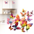 thumbnail image 6 of 12 Pcs Butterfly Wall Decor,3D Butterflies Stickers,Double Layer Butterfly Decorations,Reusable Butterfly Wall Decals,Butterflies Sticker with Magnets for Home Bedroom,Room Decoration,Pink, 6 of 7