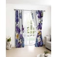 thumbnail image 3 of Spring Floral Blackout Curtains for Bedroom/Living Room, Thermal Insulated Kitchen Curtains, Purple Tulips Hydrangeas Butterflies Flowers Grommet Darkening Window Treatment Drapes 42"x63"x2, 3 of 8