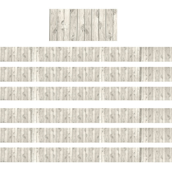 Teacher Created Resources White Wood Design Straight Border Trim, 35 Feet Per Pack, 6 Packs
