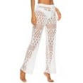 thumbnail image 5 of Angala Womens Cover Up Pants Hollow Out Crochet High Waist Mesh Beach Bikini Swimsuits Pants Soft Beautiful Women's Casual Trousers, 5 of 7