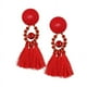 thumbnail image 1 of Nvzi Pendientes de piedra natural personalizados, pendientes largos de borlas de lana de moda (rojo), 1 of 3