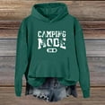thumbnail image 2 of Wang6 Graphic Hoodies for Womens Loose Camping Mode Letter Pirnted Hooded Pullovers Sweatshirts Trendy Fall Long Sleeve V Neck Tops with Pocket Green S, 2 of 3