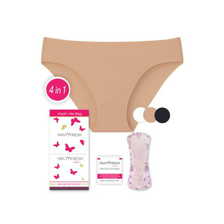  Emergency Thong Individually Packed Underwear Kit Includes  Seamless Pre-washed Panty, Individually wrapped Fresh Wipe & Pantyliner,  On-The-Go Purse Essential, Accidents, Travel Toiletry Kit Period Kit :  Health & Household