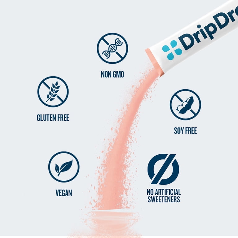 DripDrop Zero Sugar Plus Peach & Raspberry Lemonade, 10 Packets photo 5