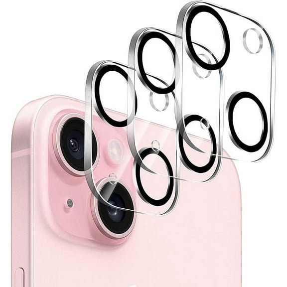 Entronix Premium HD Tempered Glass Protector for iPhone 15 & 15 Plus 2022, Easy Install, Pack of 3