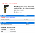 thumbnail image 2 of Water Temperature Sensor - Compatible with 2013, 2016 - 2019 Chevy Malibu 2017 2018, 2 of 2