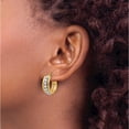 thumbnail image 3 of 14K Two-Tone Polished And Beaded Hoop Earrings (Width 19.2) (Length 19.3) - Jbsp, 3 of 5