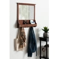 thumbnail image 5 of Kate and Laurel Stallard Decorative Wood Home Wall Organizer Mirror with Pockets and Key Hooks, Walnut Brown, 5 of 7