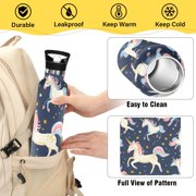 Kids Insulated Stainless Steel Sports Water Bottle 600ml (20oz), BPA-Free Unicorn