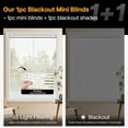 thumbnail image 3 of LazBlinds No Tools No Drill Cordless 1" Vinyl Mini Blinds, 100% Blackout Blinds for Indoor Windows, Room Darkening Privacy Window Blinds and Shades for Interior, 35" W x 64" H, White, 3 of 6