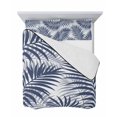 thumbnail image 7 of Quilts Twin-XL Size Bedding Set, Navy Blue Palm Leaves Lightweight Quilted Comforter, Summer Botanical Tropical Plants Soft Reversible Bedspread Coverlet with Pillow Covers for All Season, 68" x 98", 7 of 7